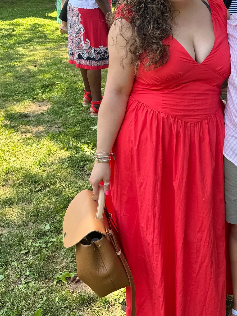 A&F Babydoll Smocked Midi Dress